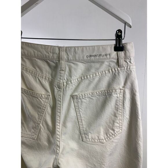 Current/Elliott Off White The Vintage Cropped Slim Jeans Size 26 - Picture 5 of 12
